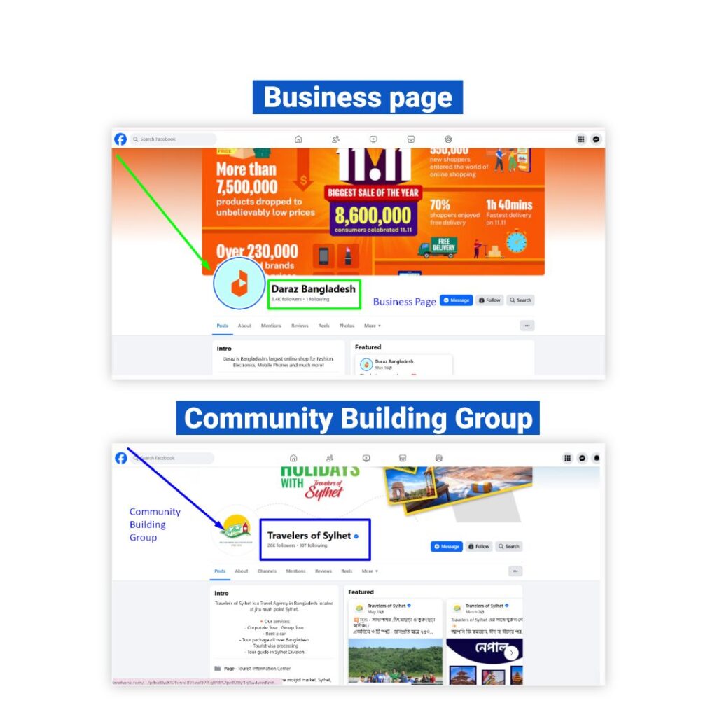 Business Page + Community Building Example