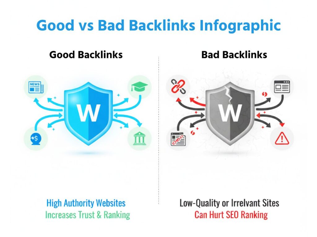 Good vs Bad Backlinks Infographic