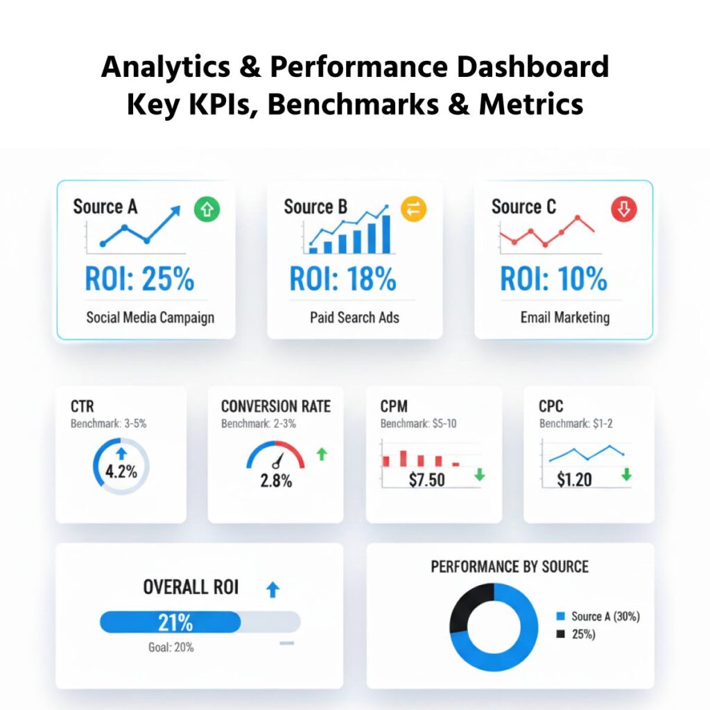 একটি ড্যাশবোর্ড স্টাইলের ইনফোগ্রাফিক
