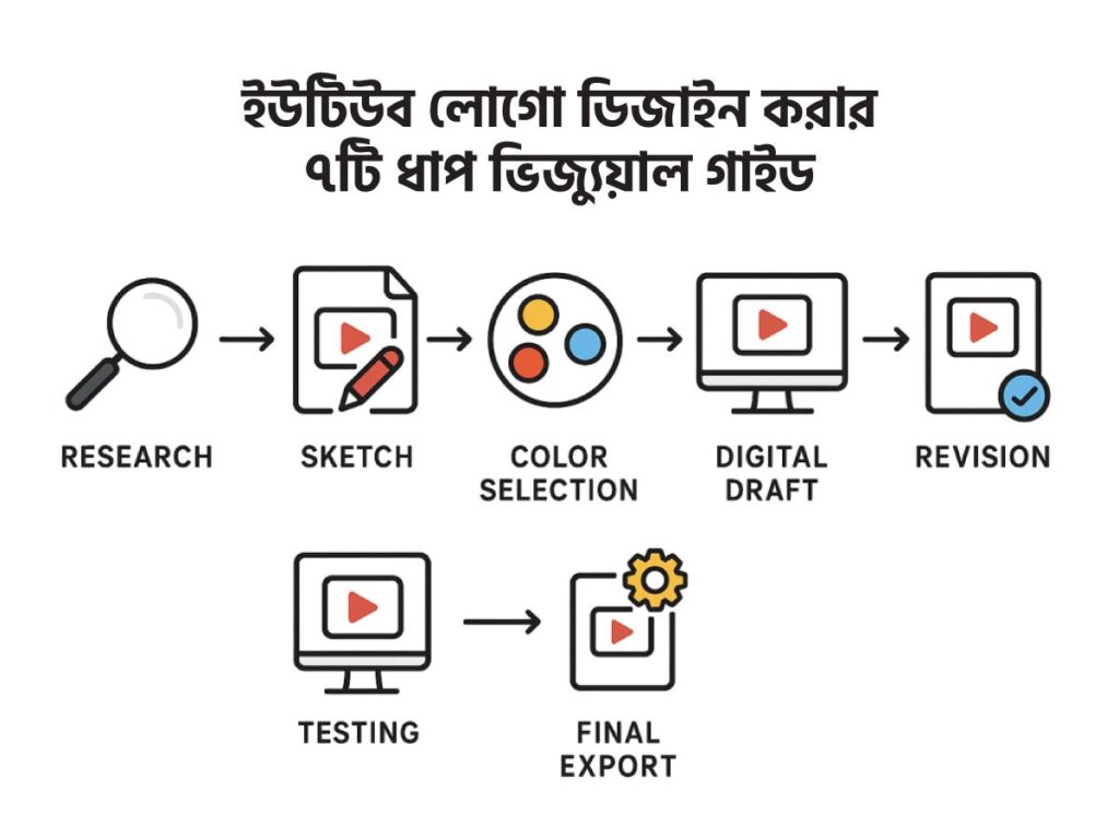 ইউটিউব লোগো ডিজাইন প্রক্রিয়া – ধাপে ধাপে